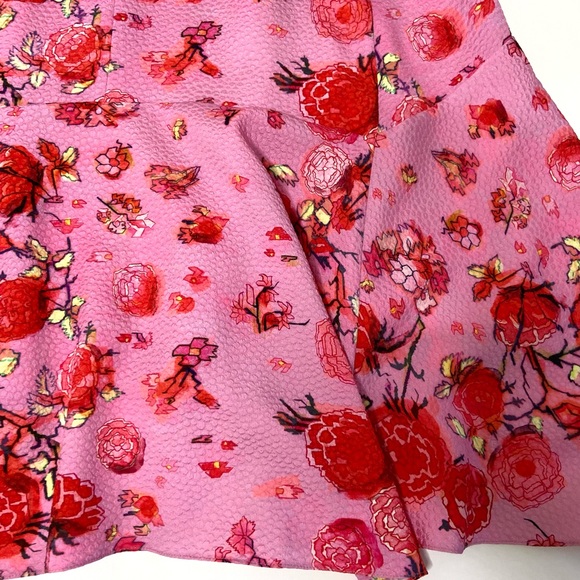 PETER PILOTTO Asymetrical Drop Waist Floral Dress Peony Size 8 Handkerchief Hem - Picture 2 of 13